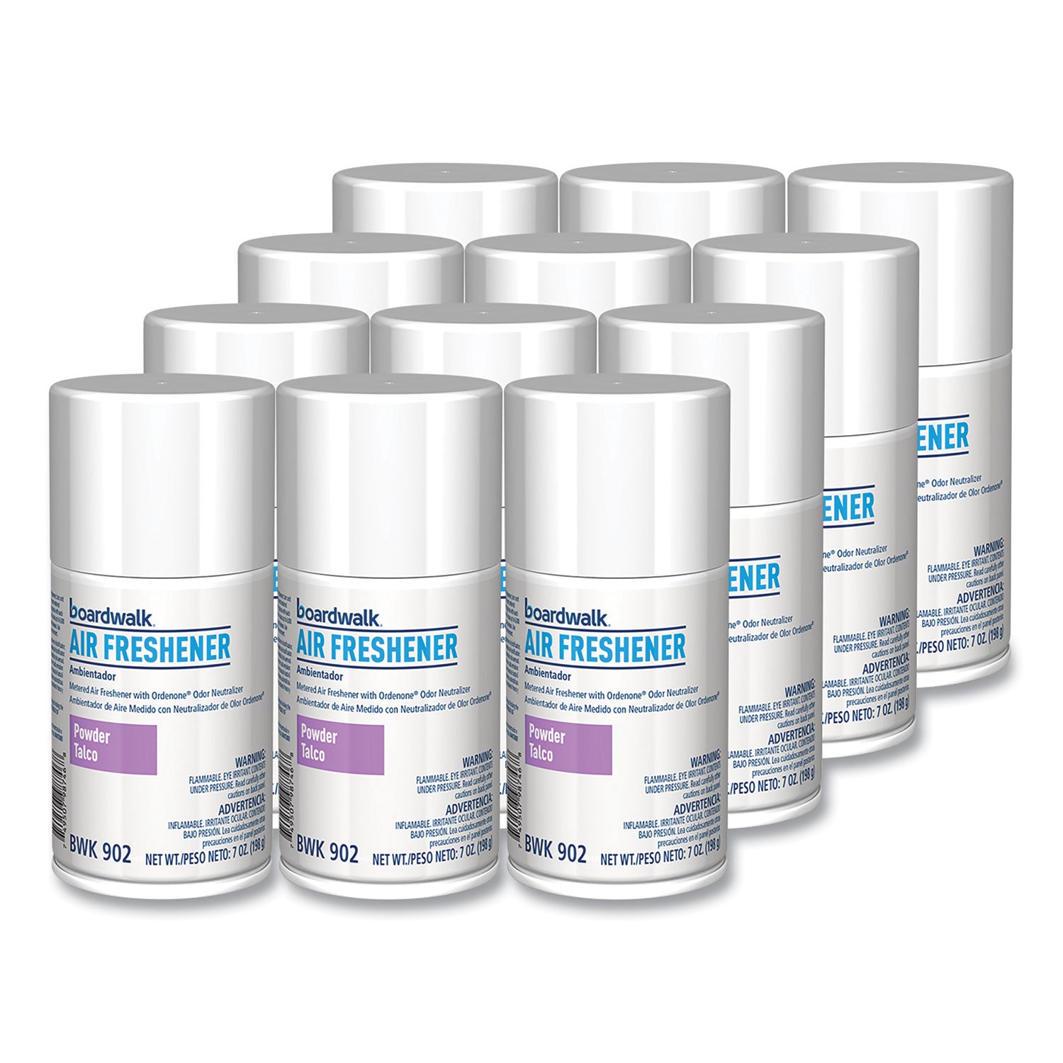 Metered Air Freshener Refill, Powder Mist, 7 oz Aerosol Spray, 12/Carton