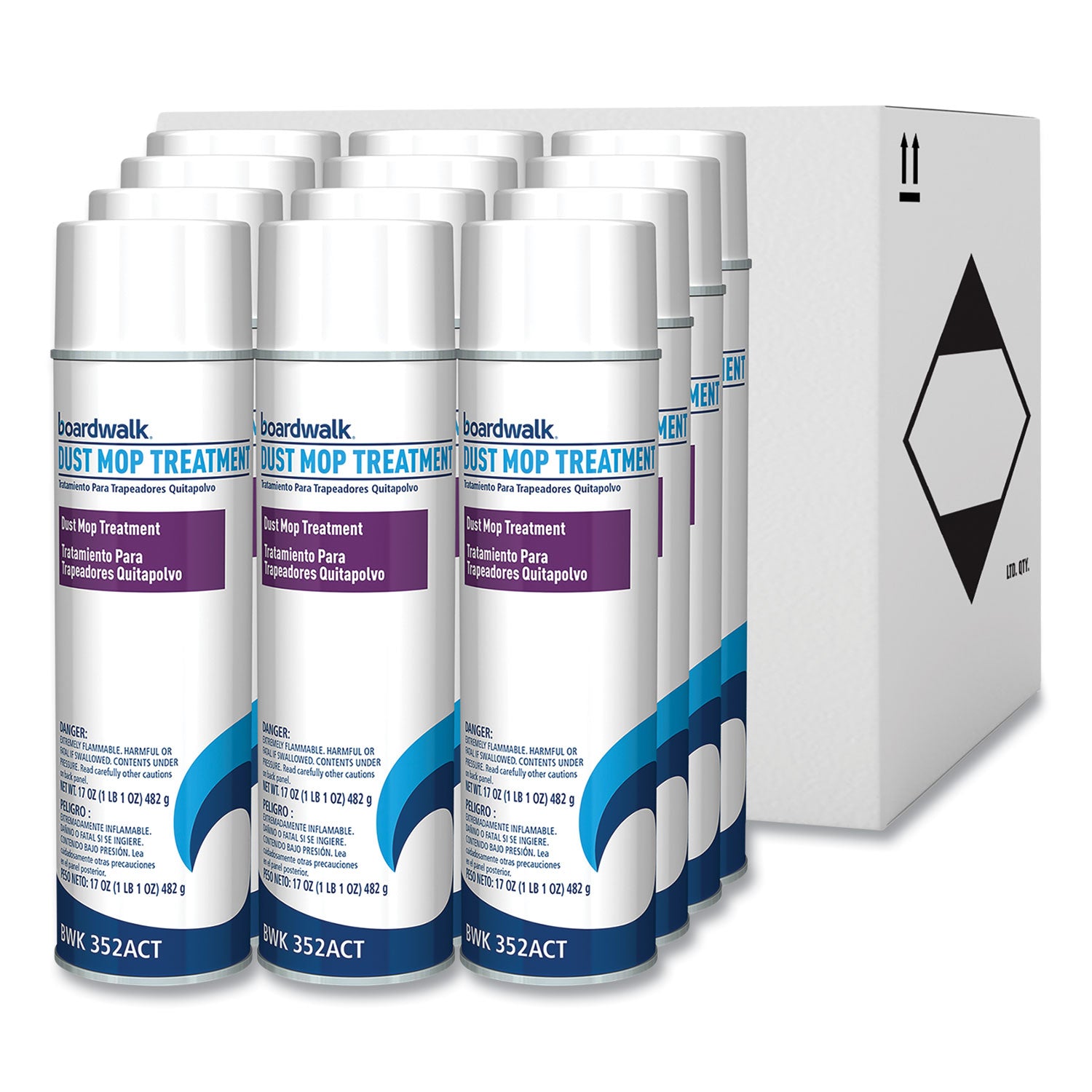 Dust Mop Treatment, Pine Scent, 17 oz Aerosol Spray, 12/Carton - 