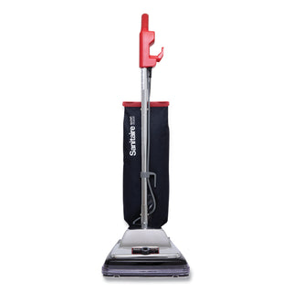 TRADITION QuietClean Upright Vacuum SC889A, 12" Cleaning Path, Gray/Red/Black