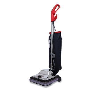 TRADITION QuietClean Upright Vacuum SC889A, 12" Cleaning Path, Gray/Red/Black