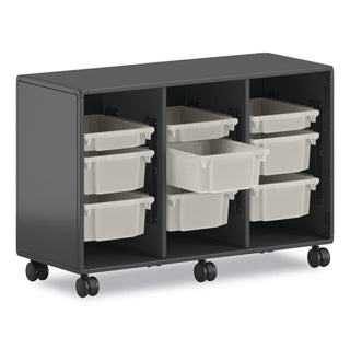 Flagship Storage Bins, 1 Section, 12.75" x 16" x 6", Translucent White