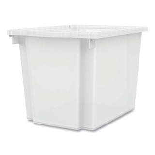 Flagship Storage Bins, 1 Section, 12.75" x 16" x 12", Translucent White