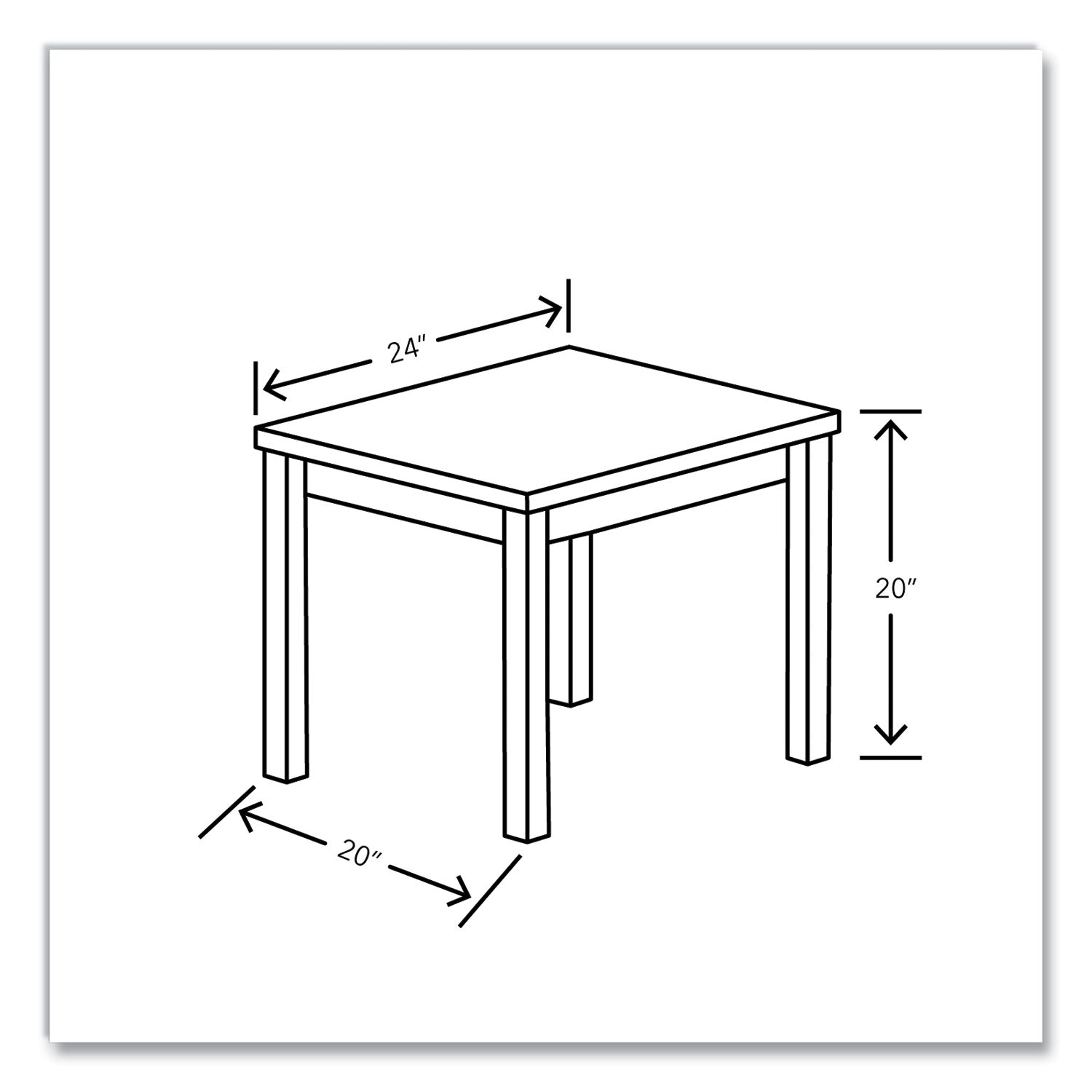 80000 Laminate Occasional End Table, Rectangular, 24w x 20d x 20h, Kingswood Walnut