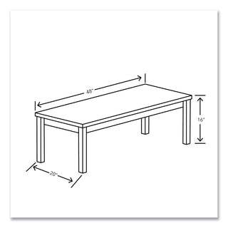 80000 Series Laminate Occasional Coffee Table, Rectangular, 48w x 20d x 16h, Kingswood Walnut