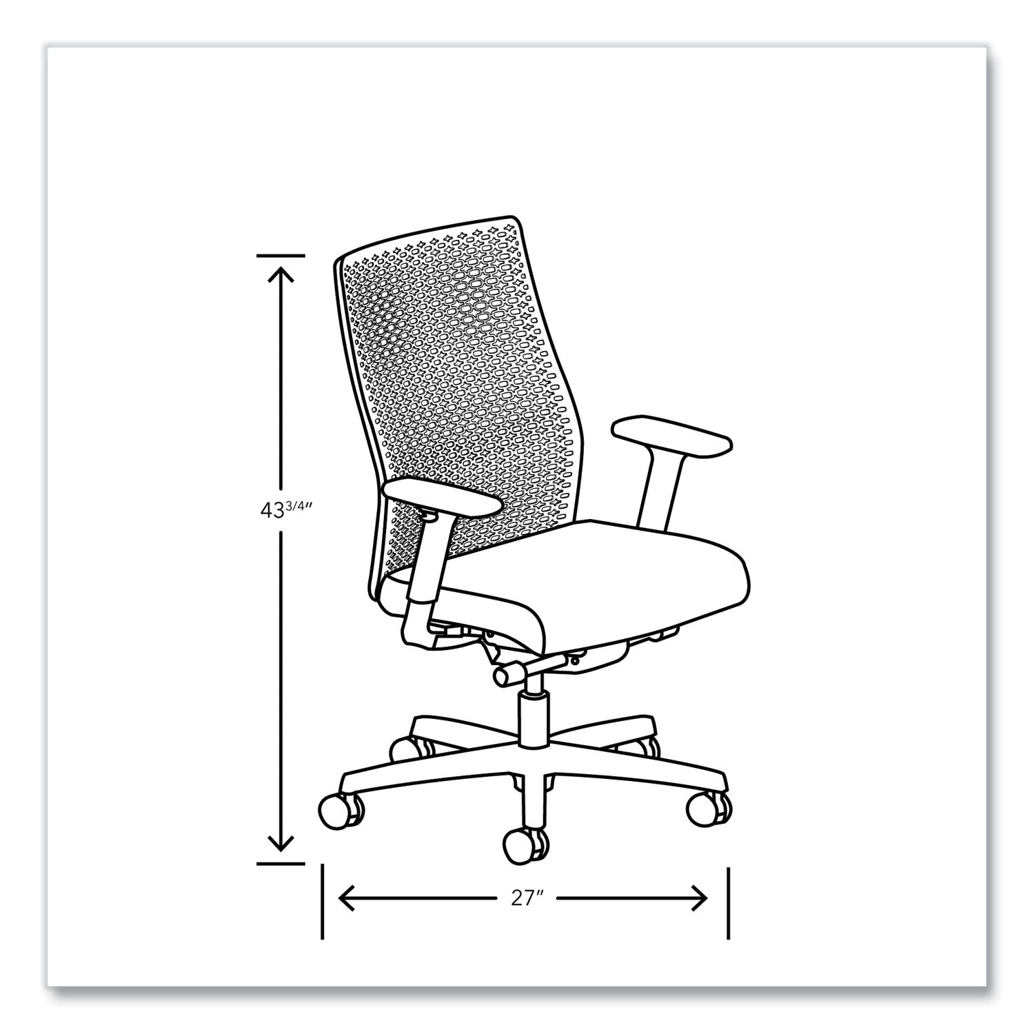 Ignition 2.0 ReActiv Mid-Back Task Chair, 17.25" to 21.75" Seat Height, Basalt Vinyl Seat, Charcoal Back, Black Base - 2