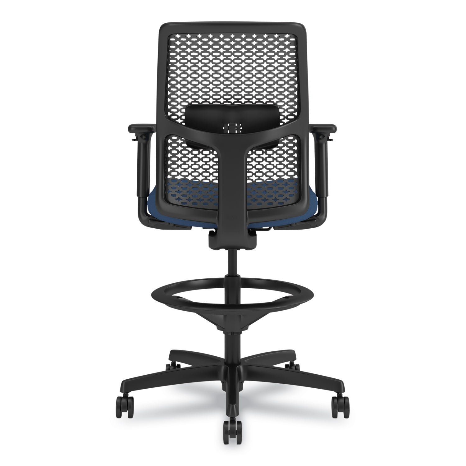 Ignition 2.0 ReActiv Low-Back Task Stool, 22.88" to 31.75" Seat Height, Elysian Seat, Charcoal Back, Black Base