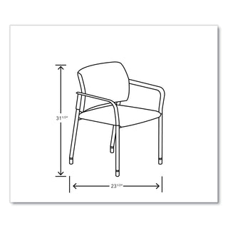 Accommodate Series Guest Chair with Arms, Vinyl Upholstery, 23.5" x 22.25" x 32", Flint Seat/Back, Charblack Legs, 2/Carton