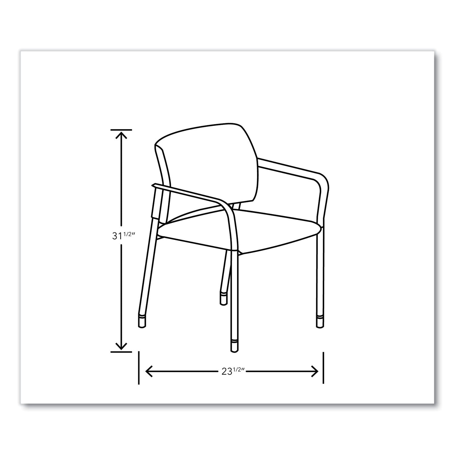 Accommodate Series Guest Chair with Arms, Vinyl Upholstery, 23.5" x 22.25" x 32", Flint Seat/Back, Charblack Legs, 2/Carton