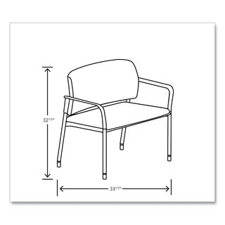 Accommodate Series Bariatric Chair with Arms, 33.5" x 21.5" x 32.5", Elysian Seat, Elysian Back, Charblack Legs