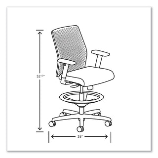 Ignition 2.0 ReActiv Low-Back Task Stool, 22.88" to 31.75" Seat Height, Elysian Seat, Charcoal Back, Black Base