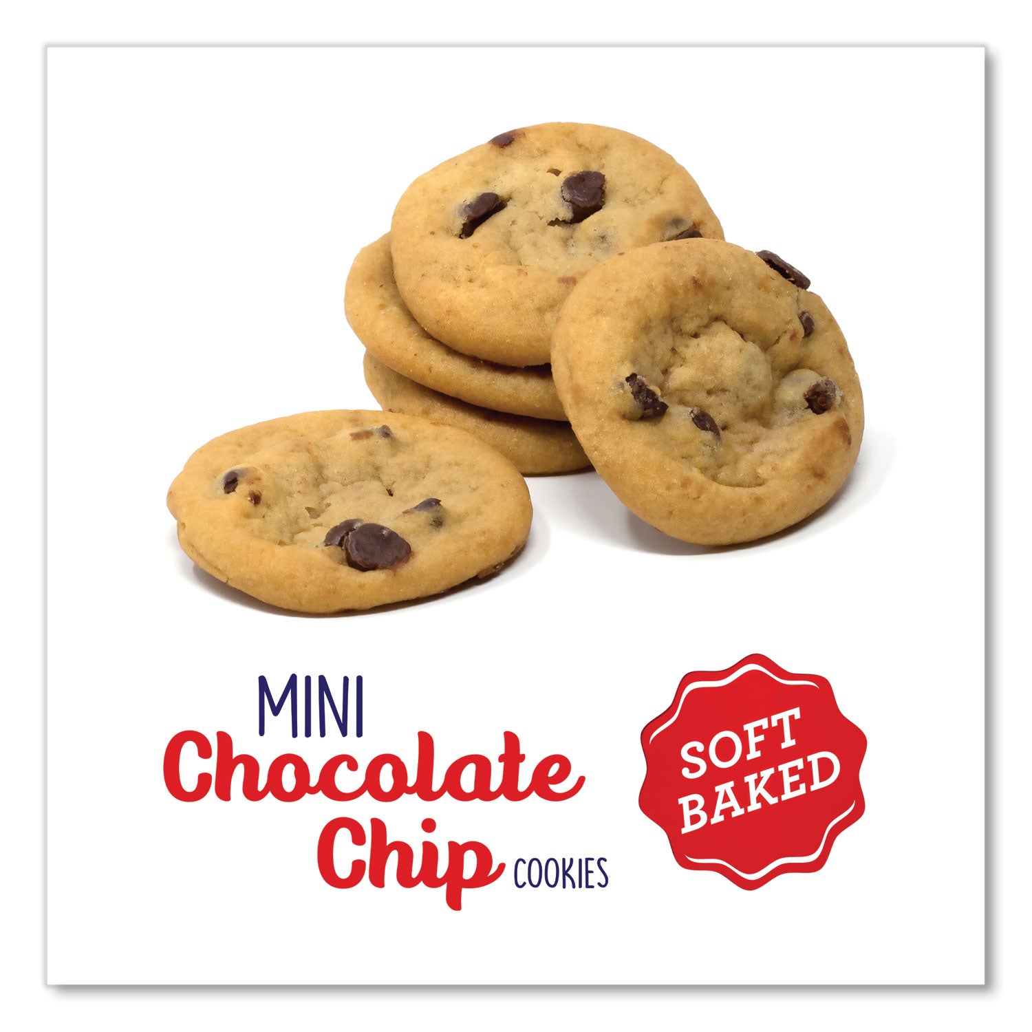 Soft Baked Mini Chocolate Chip Cookies, 1.5 oz Pouch, 28/Pack, Ships in 1-3 Business Days