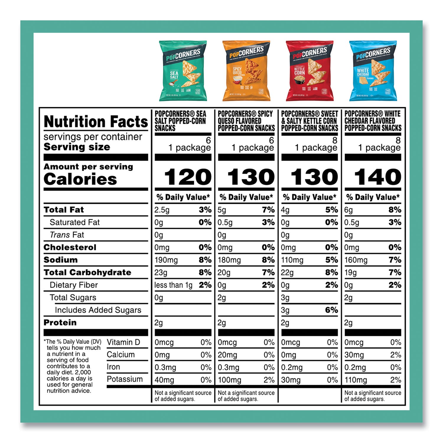 Popped Corn Chips Snacks Variety Pack, Assorted Flavors, 1 oz Bag, 28/Pack, Ships in 1-3 Business Days