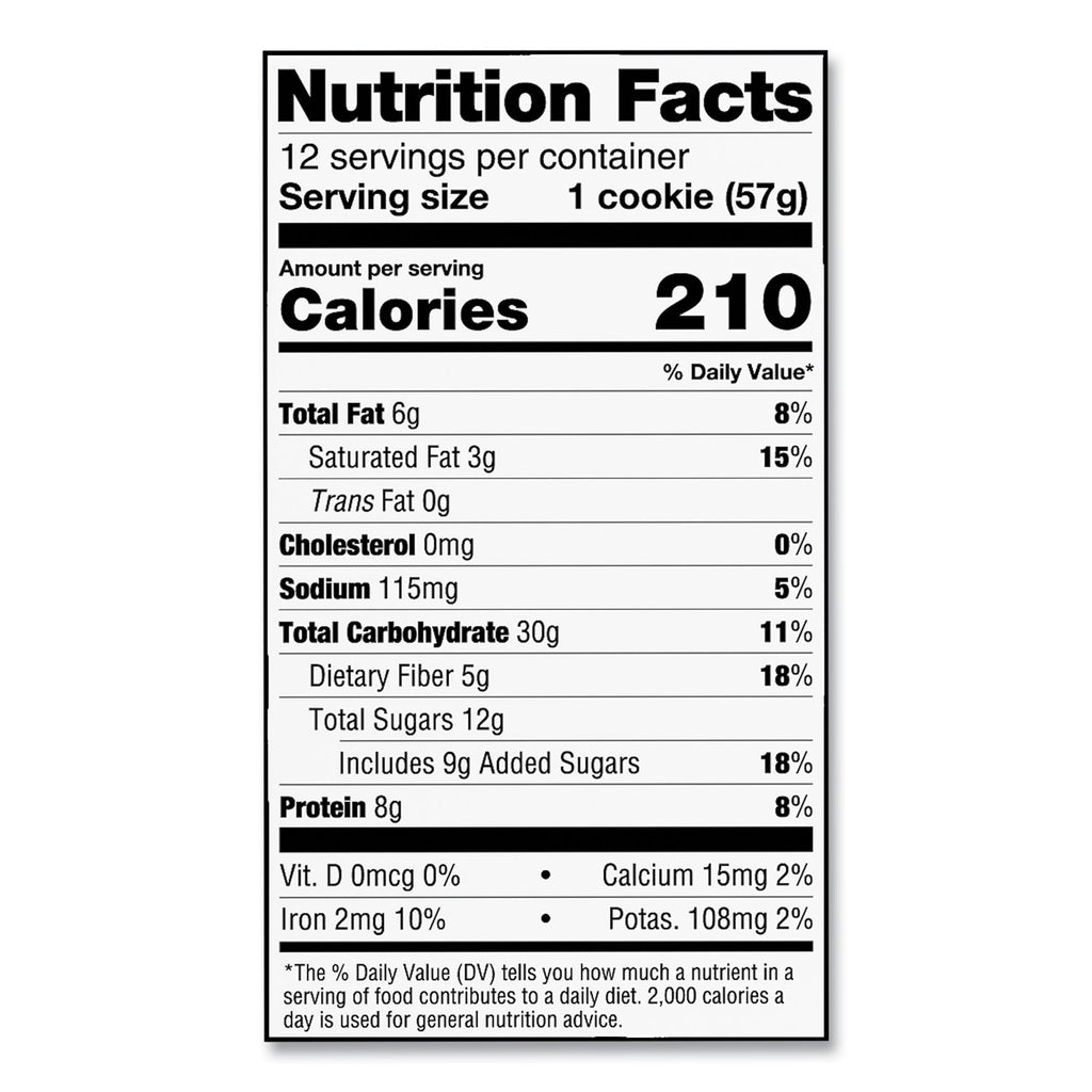 Chocolate Chip Cookie, 2 oz Packet. 12/Pack, Ships in 1-3 Business Days