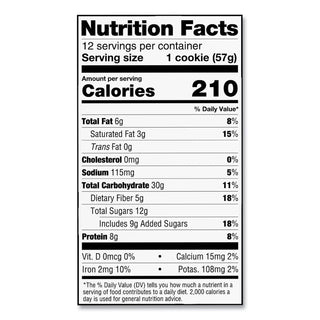 Chocolate Chip Cookie, 2 oz Packet. 12/Pack, Ships in 1-3 Business Days