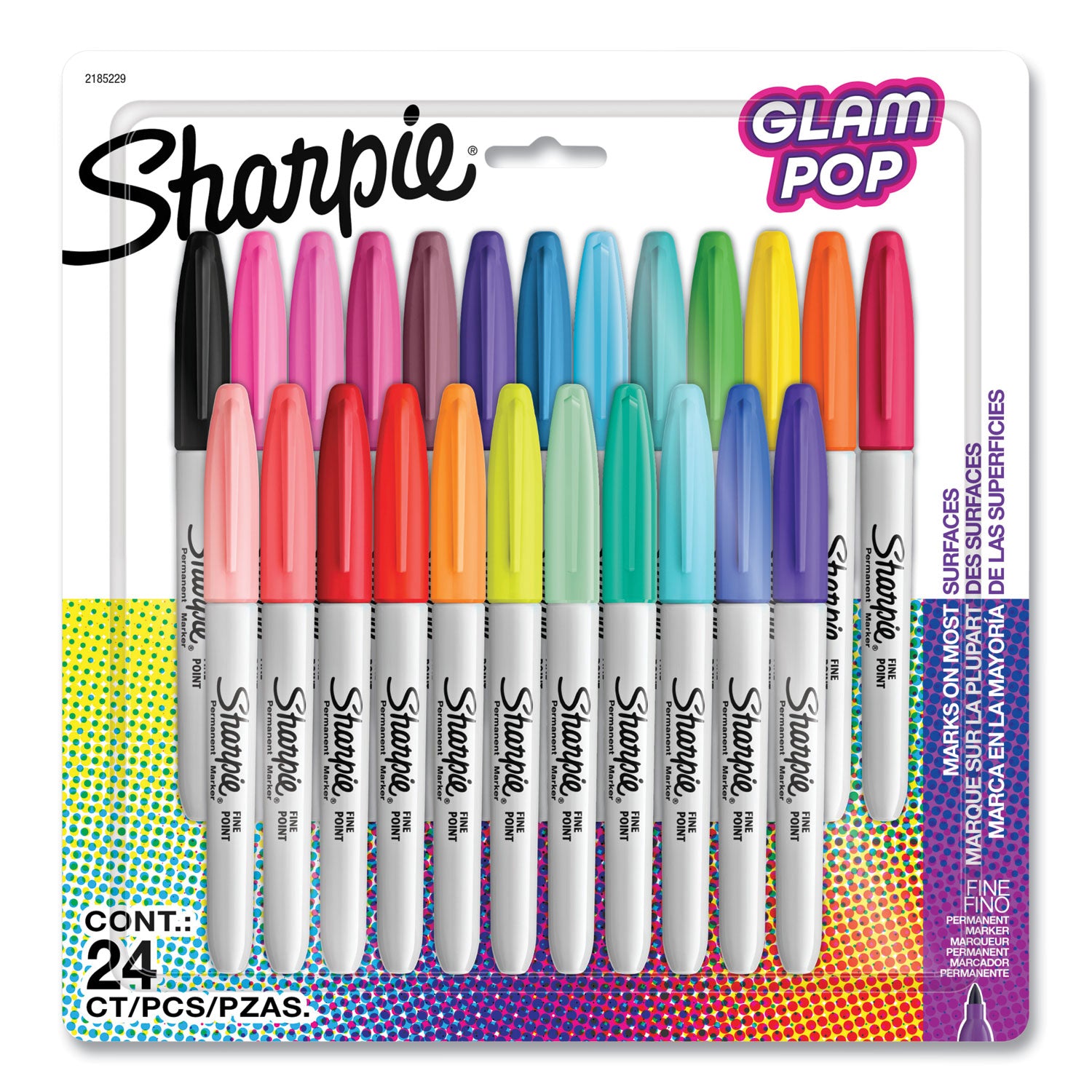 fine-tip-permanent-marker-fine-bullet-tip-assorted-80s-glam-colors-24-pack_san2185229 - 1