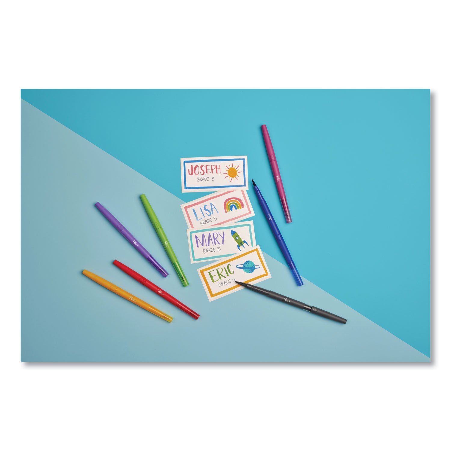 Flair Duo Felt Tip Porous Point Pen, Stick, Medium 0.7 mm, Assorted Ink and Barrel Colors, 16/Pack