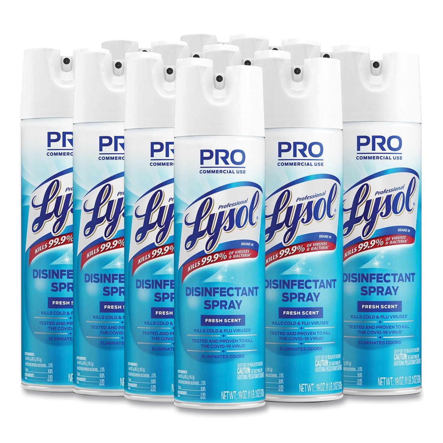 Disinfectant Spray, Fresh Scent, 19 oz Aerosol Spray, 12/Carton - 