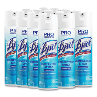 Disinfectant Spray, Fresh Scent, 19 oz Aerosol Spray, 12/Carton - 