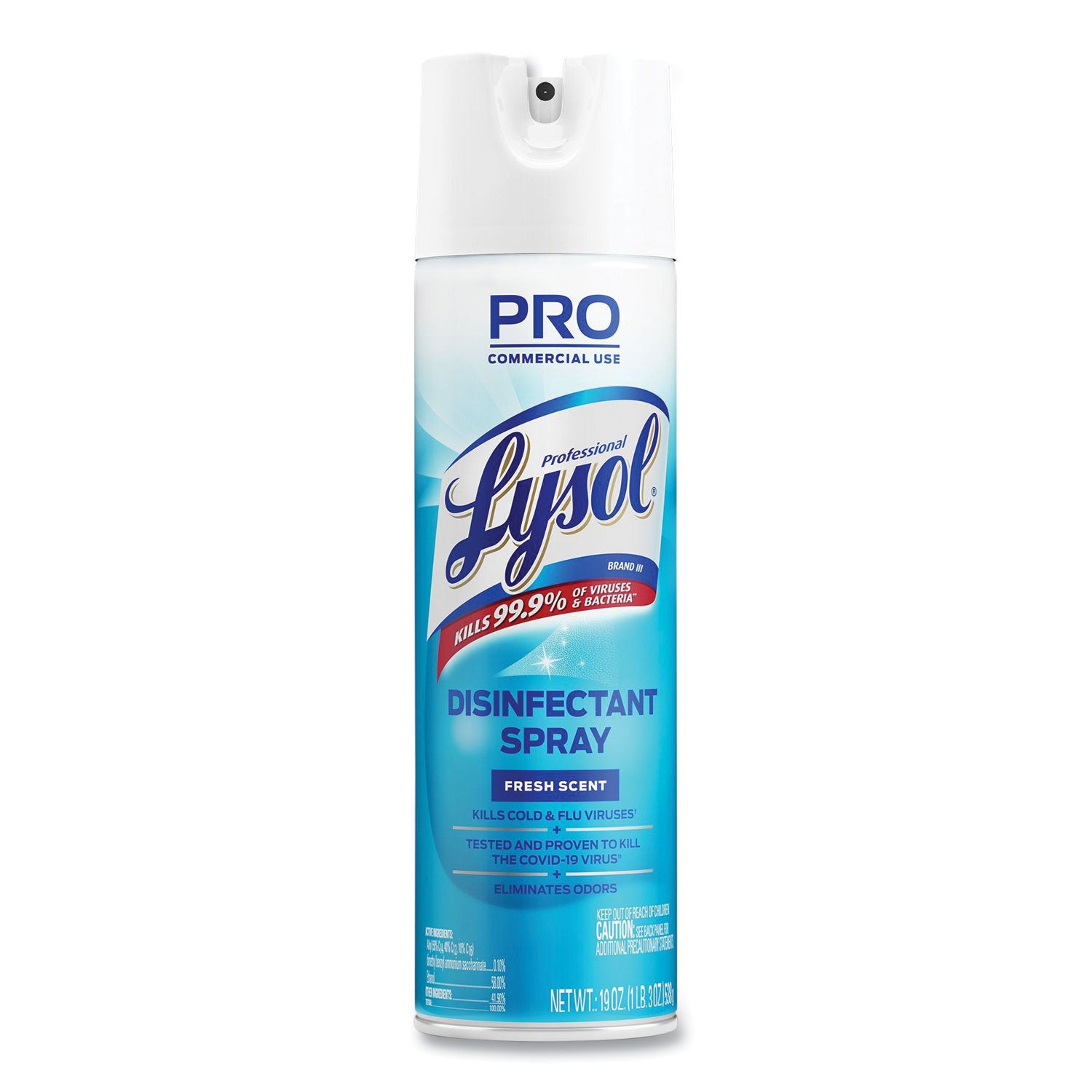 Disinfectant Spray, Fresh Scent, 19 oz Aerosol Spray, 12/Carton - 