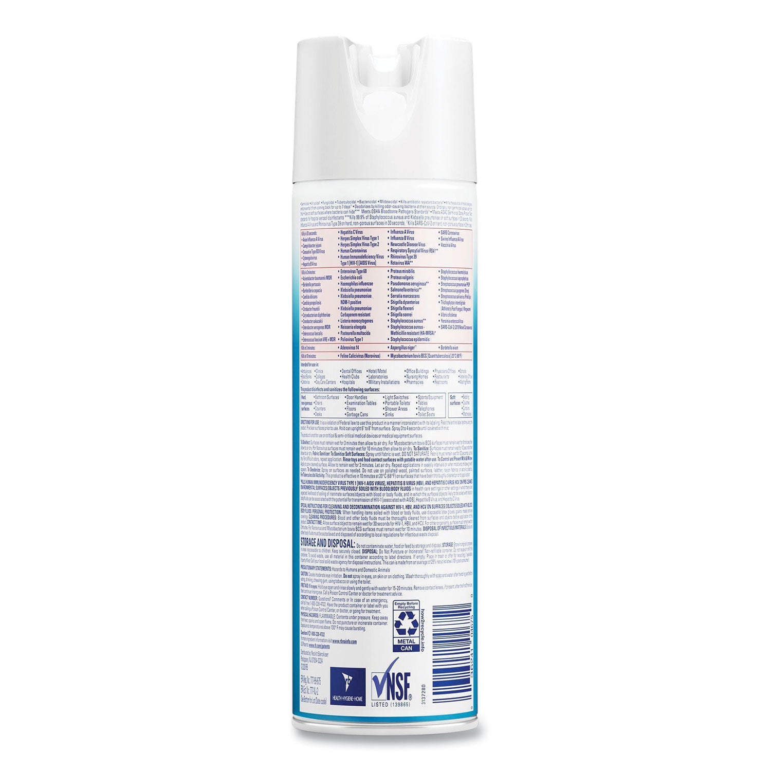 Disinfectant Spray, Fresh Scent, 19 oz Aerosol Spray, 12/Carton - 