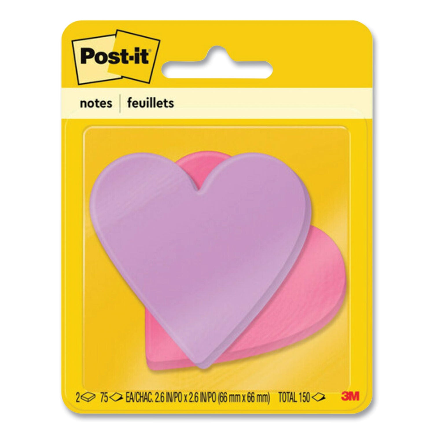 die-cut-heart-shaped-notepads-3-x-3-pink-purple-75-sheets-pad-2-pads-pack_mmm7350hrt - 1