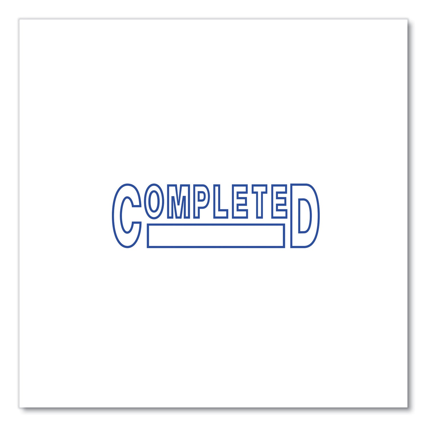 Message Stamp, COMPLETED, Pre-Inked One-Color, Blue Ink
