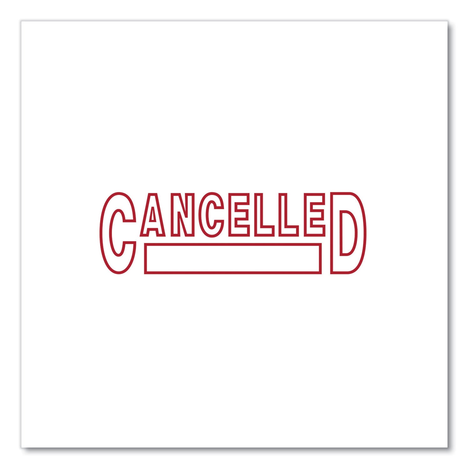 Message Stamp, CANCELLED, Pre-Inked One-Color, Red