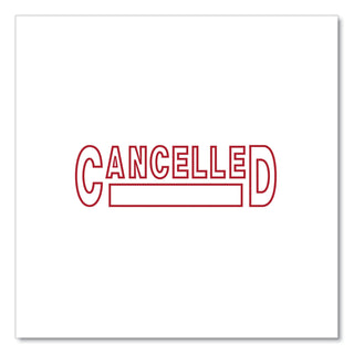 Message Stamp, CANCELLED, Pre-Inked One-Color, Red