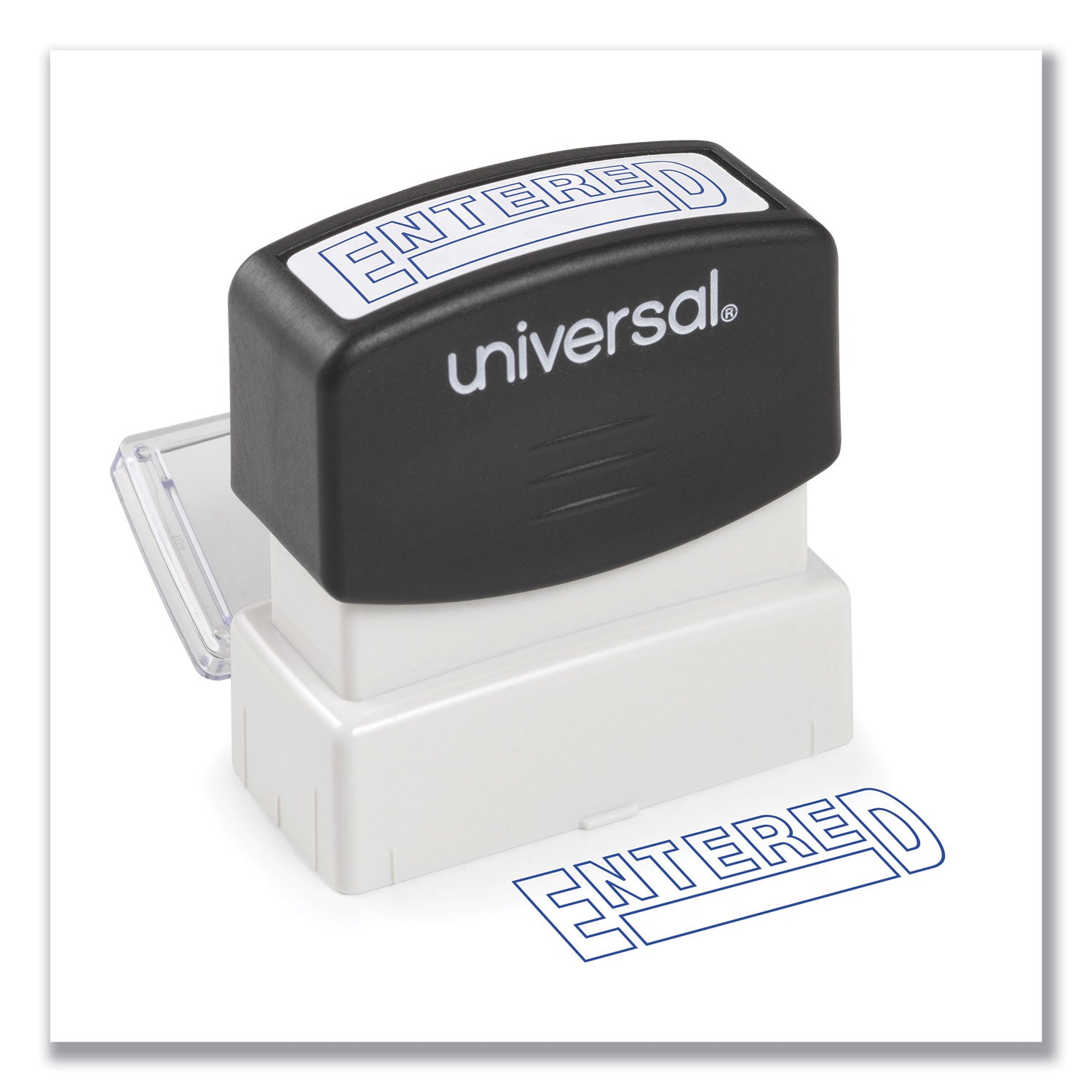 Message Stamp, ENTERED, Pre-Inked One-Color, Blue - 