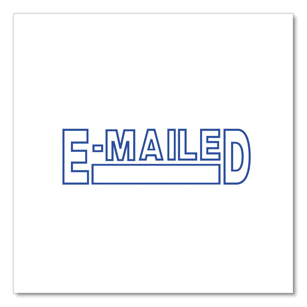 Message Stamp, E-MAILED, Pre-Inked One-Color, Blue
