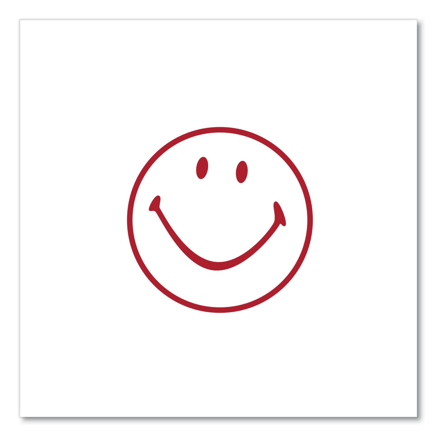 Round Message Stamp, SMILEY FACE, Pre-Inked/Re-Inkable, Red - 