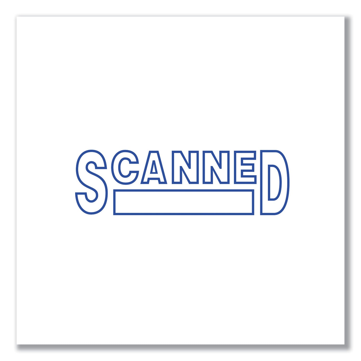 Message Stamp, SCANNED, Pre-Inked One-Color, Blue