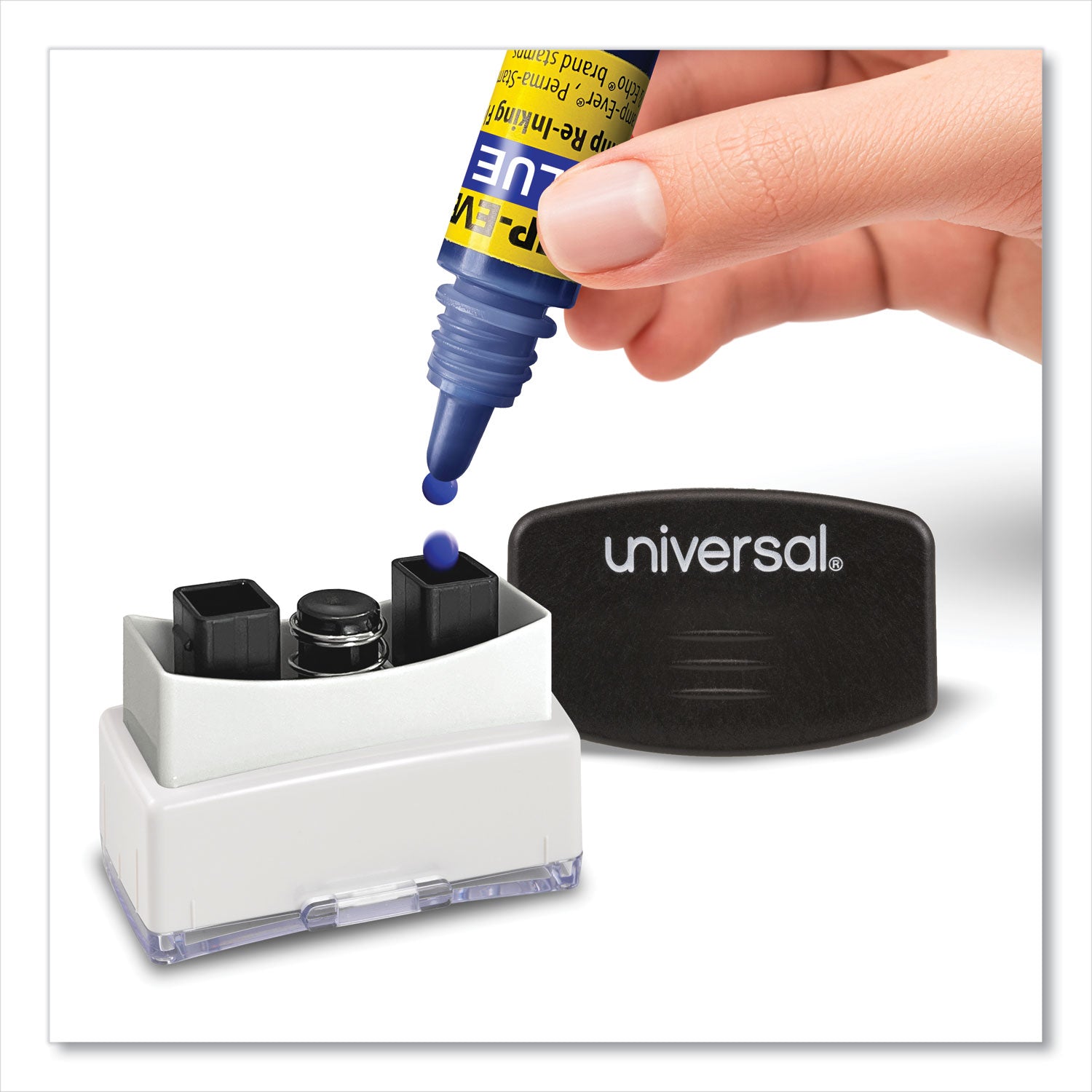 Refill Ink for Clik! and Universal Stamps, 7 mL Bottle, Blue - 