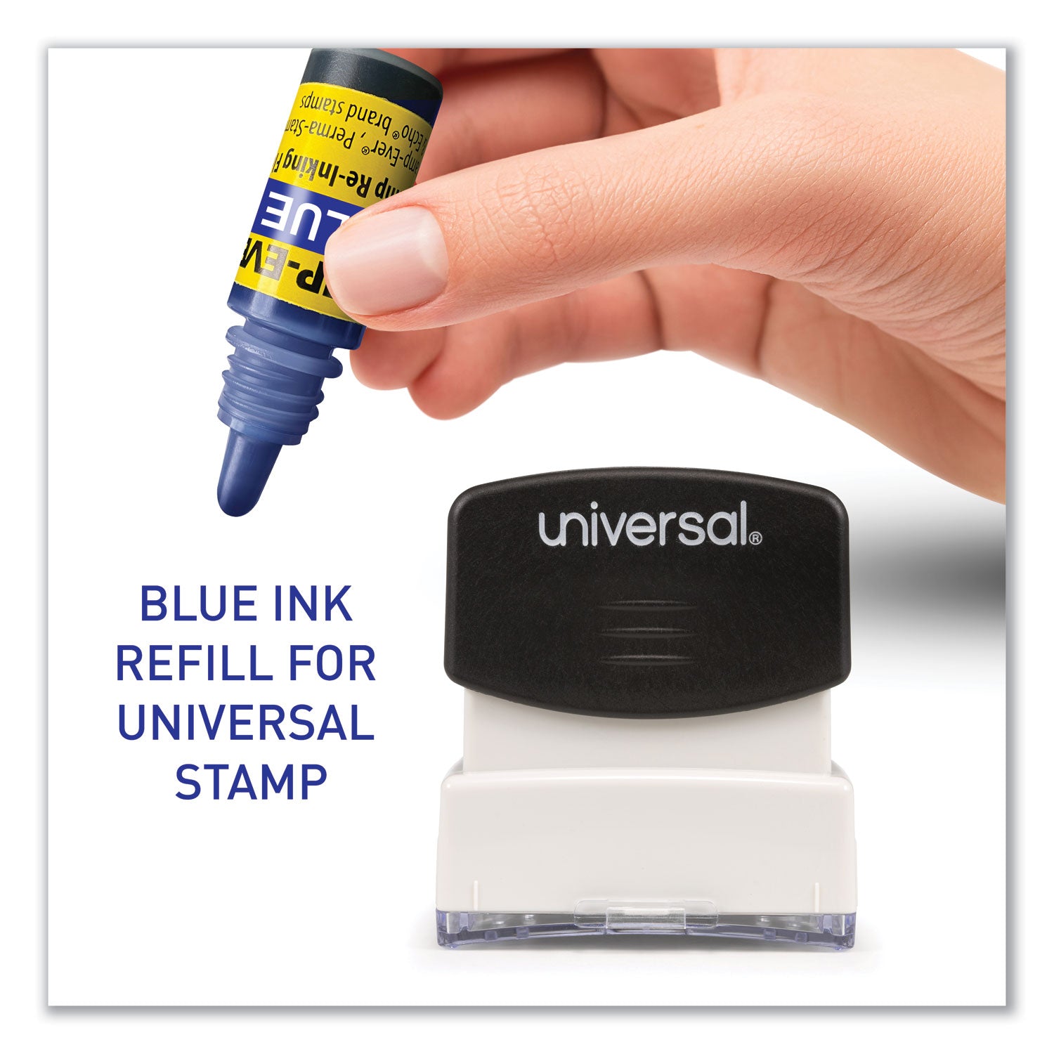 Refill Ink for Clik! and Universal Stamps, 7 mL Bottle, Blue - 