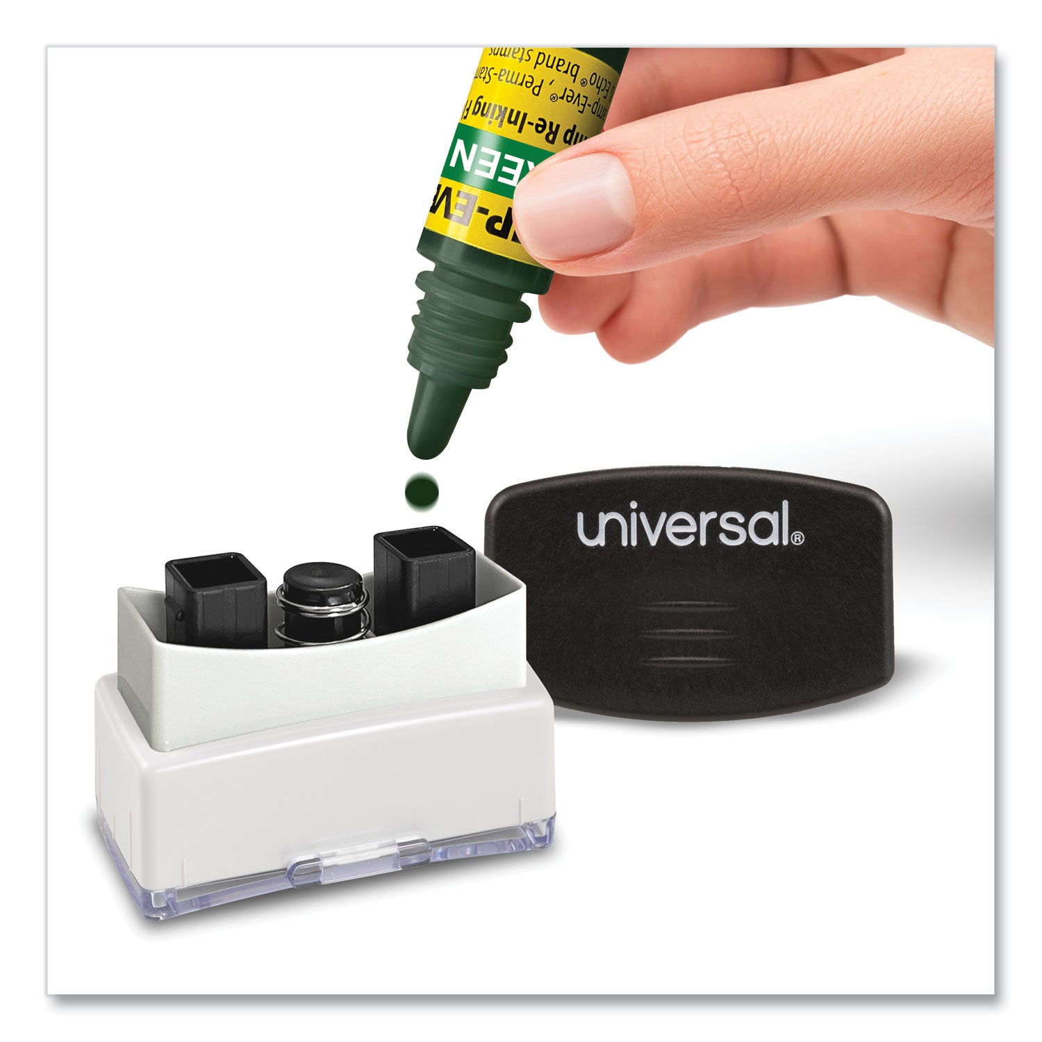 Refill Ink for Clik! and Universal Stamps, 7 mL Bottle, Green - 