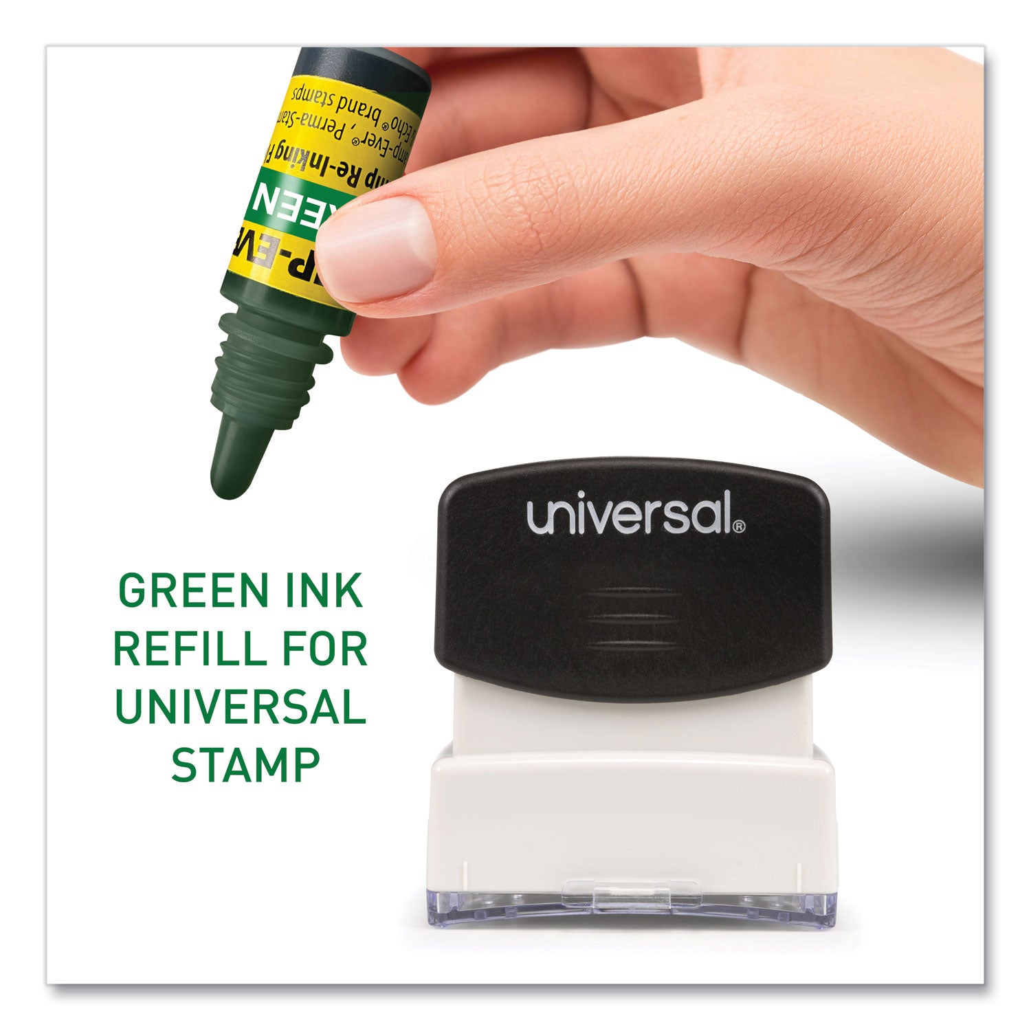 Refill Ink for Clik! and Universal Stamps, 7 mL Bottle, Green - 