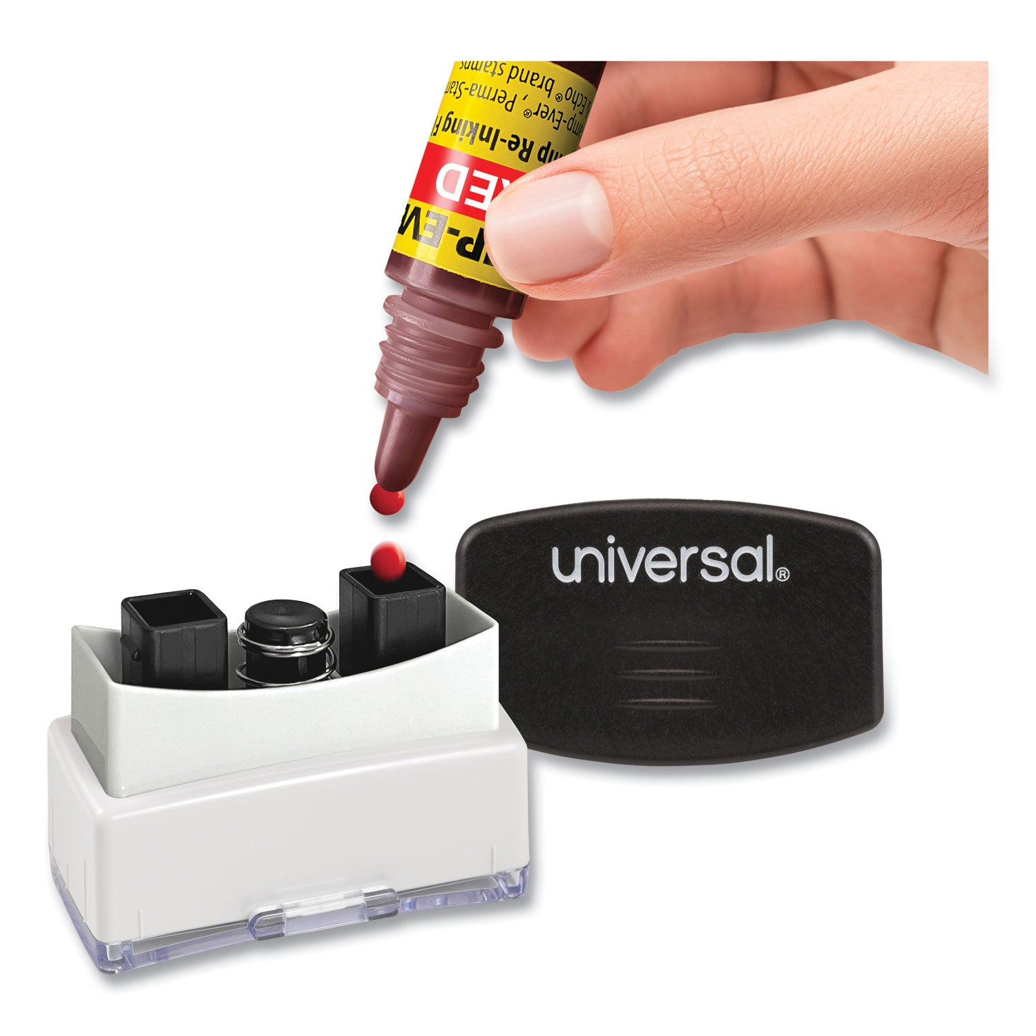 Refill Ink for Clik! and Universal Stamps, 7 mL Bottle, Red - 