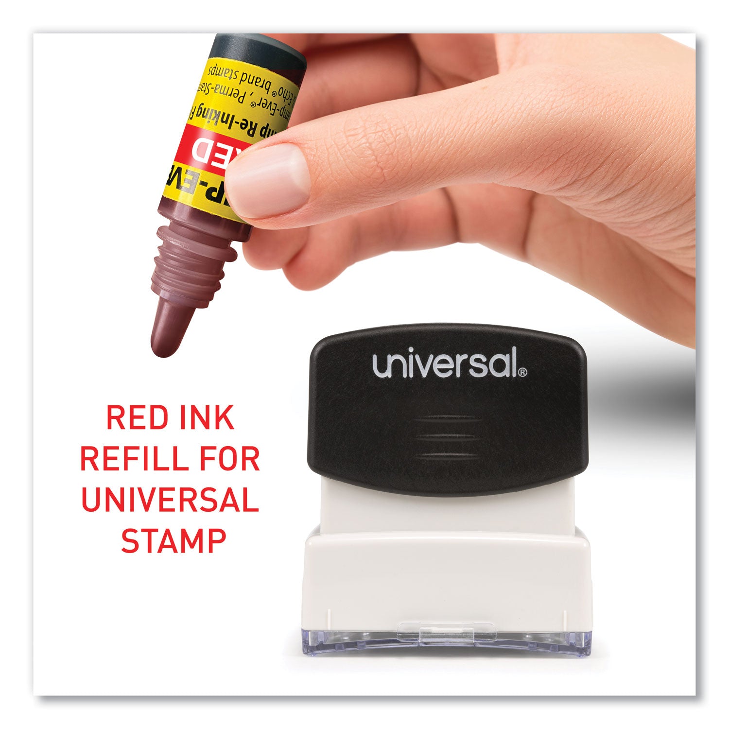 Refill Ink for Clik! and Universal Stamps, 7 mL Bottle, Red - 