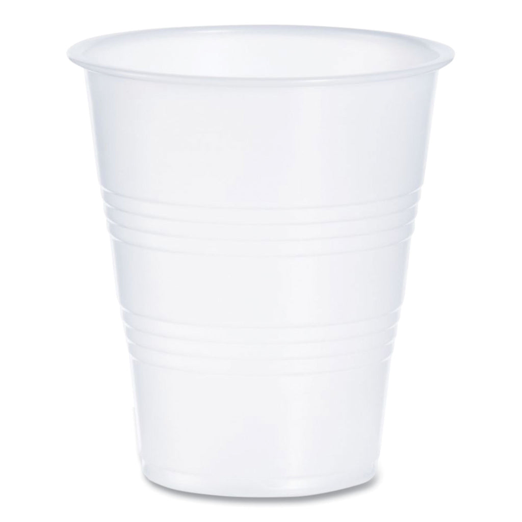High-Impact Polystyrene Cold Cups, 7 oz, Translucent, Clear, 100/Pack