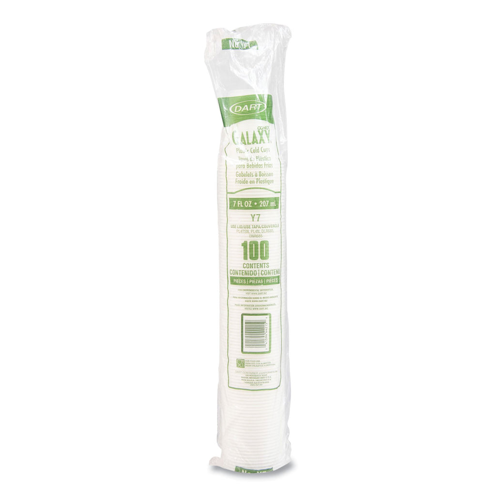 High-Impact Polystyrene Cold Cups, 7 oz, Translucent, Clear, 100/Pack
