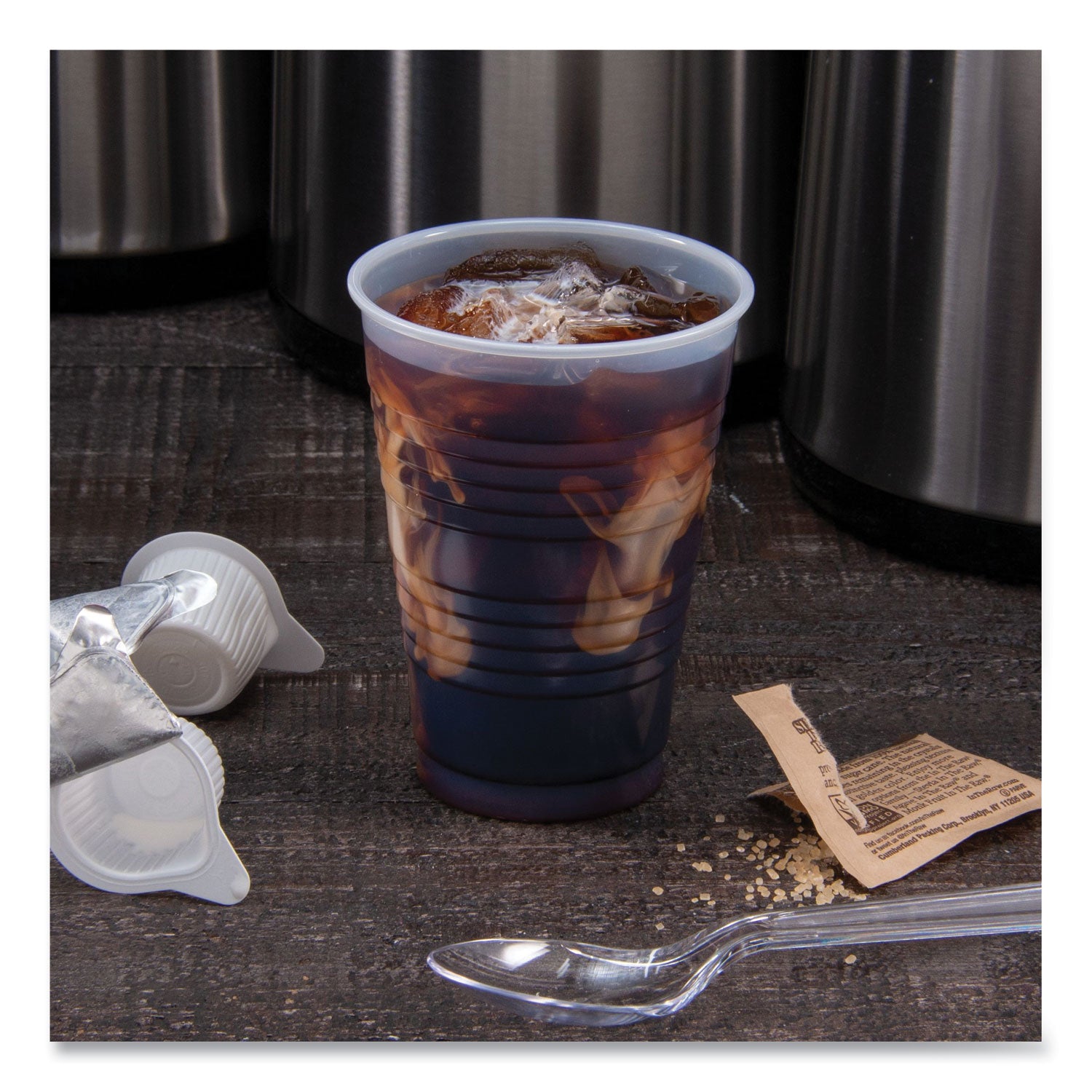 High-Impact Polystyrene Cold Cups, 7 oz, Translucent, Clear, 100/Pack
