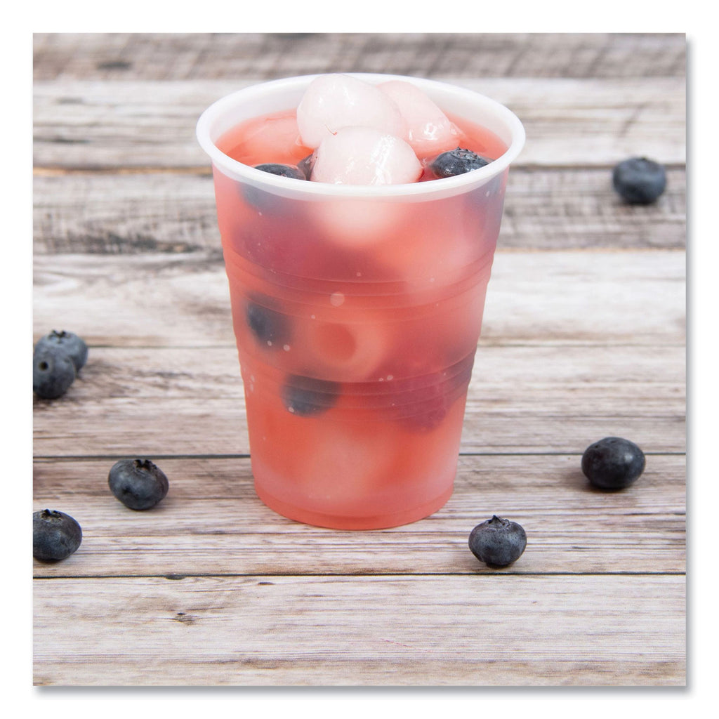 High-Impact Polystyrene Cold Cups, 10 oz, Translucent, 100 Cups/Sleeve, 25 Sleeves/Carton