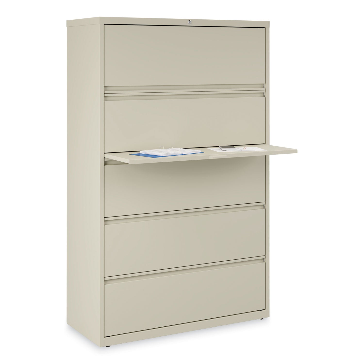 Lateral File, 5 Legal/Letter/A4/A5-Size File Drawers, Putty, 42" x 18.63" x 67.63