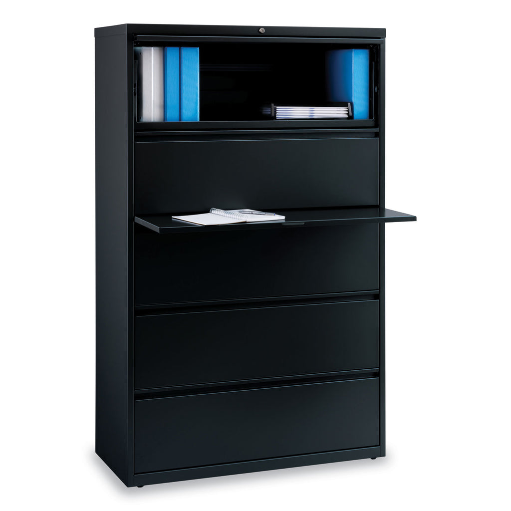 Lateral File, 5 Legal/Letter/A4/A5-Size File Drawers, Black, 42" x 18.63" x 67.63