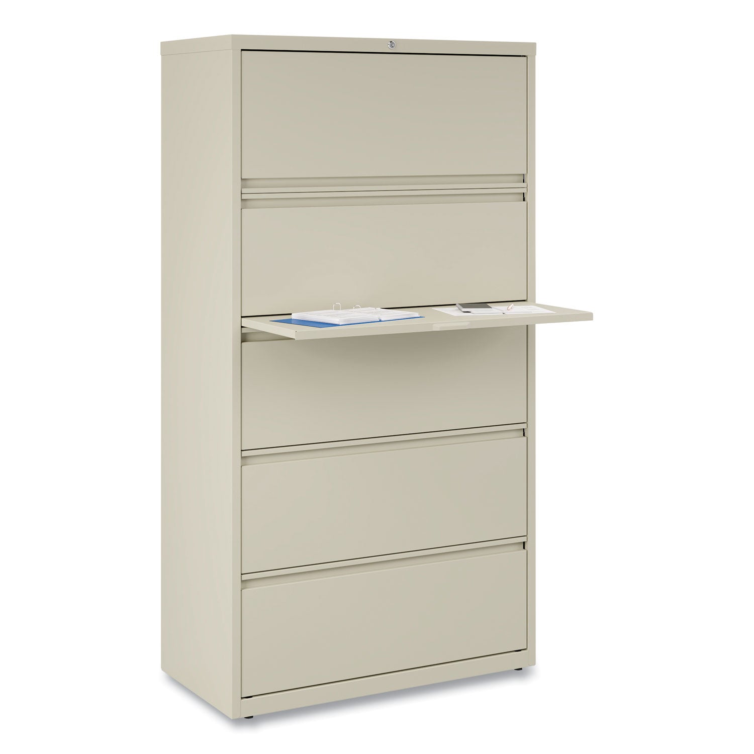 Lateral File, 5 Legal/Letter/A4/A5-Size File Drawers, Putty, 36" x 18.63" x 67.63