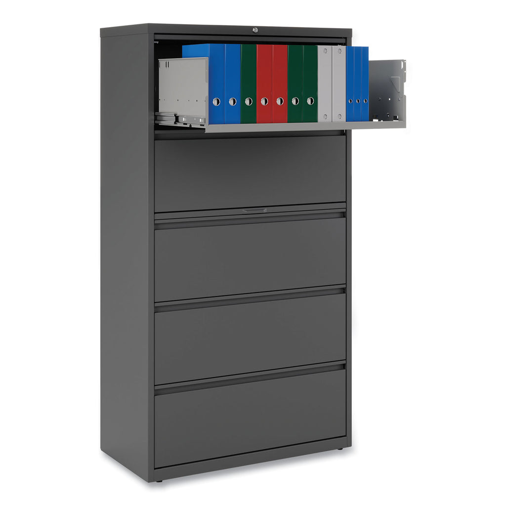 Lateral File, 5 Legal/Letter/A4/A5-Size File Drawers, Black, 36" x 18.63" x 67.63