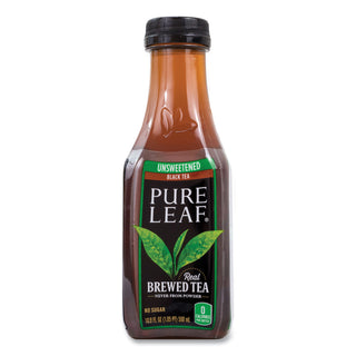 Pure Leaf Unsweetened Iced Black Tea, 16.9 oz Bottle, 18/Carton, Ships in 1-3 Business Days