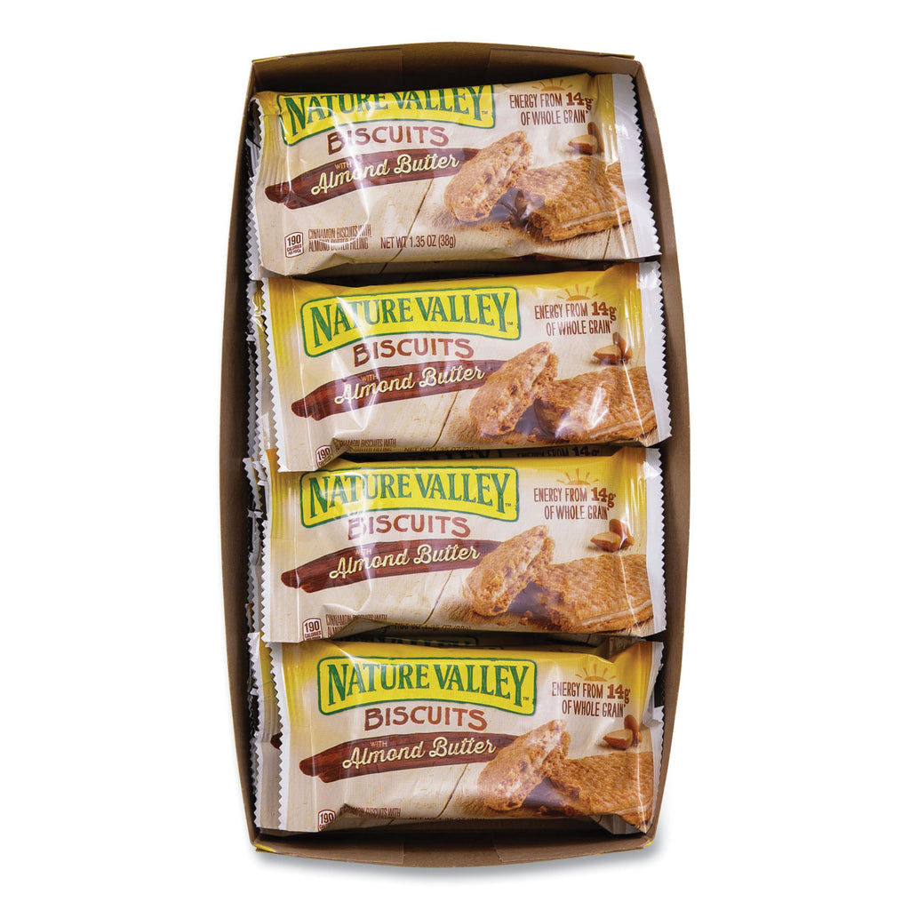 NATURE VALLEY Flavored Biscuits - Almond Butter, Cinnamon - Box - 1.35 oz - 16 / Box