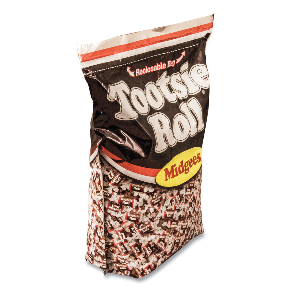 Tootsie Roll Midgees Candy - Assorted - Individually Wrapped, Resealable Container - 5 lb - 1 Bag - 760 Per Bag