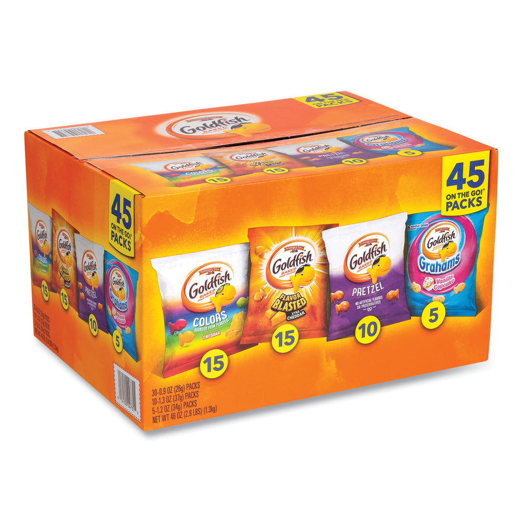 Goldfish Sweet and Savory Variety Pack, Assorted Flavors, 45/Carton, Ships in 1-3 Business Days